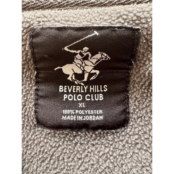 Beverly Hills Polo Club Men's 1/4 Zip Grey Kangaroo Pocket Long Sleeve Fleece XL - Picture 9 of 9